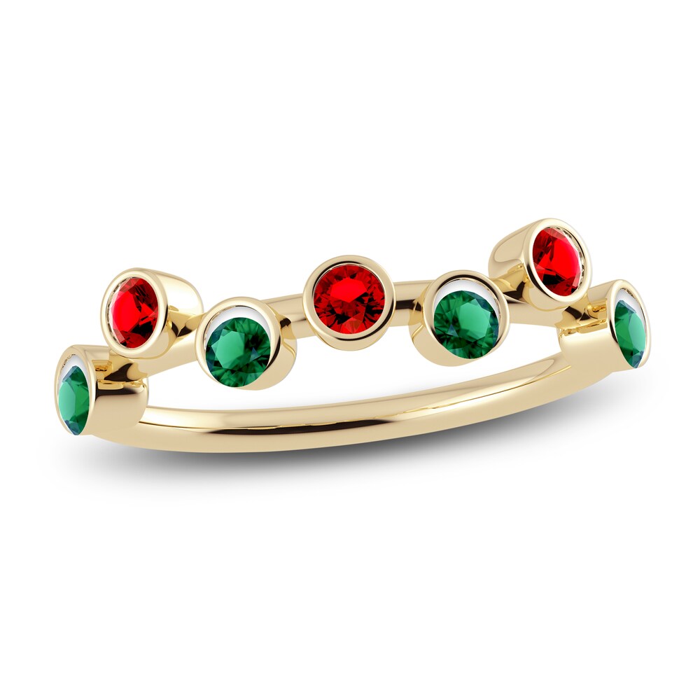 Juliette Maison Natural Ruby & Natural Emerald Ring 10K Yellow Gold zp2FbNQ7