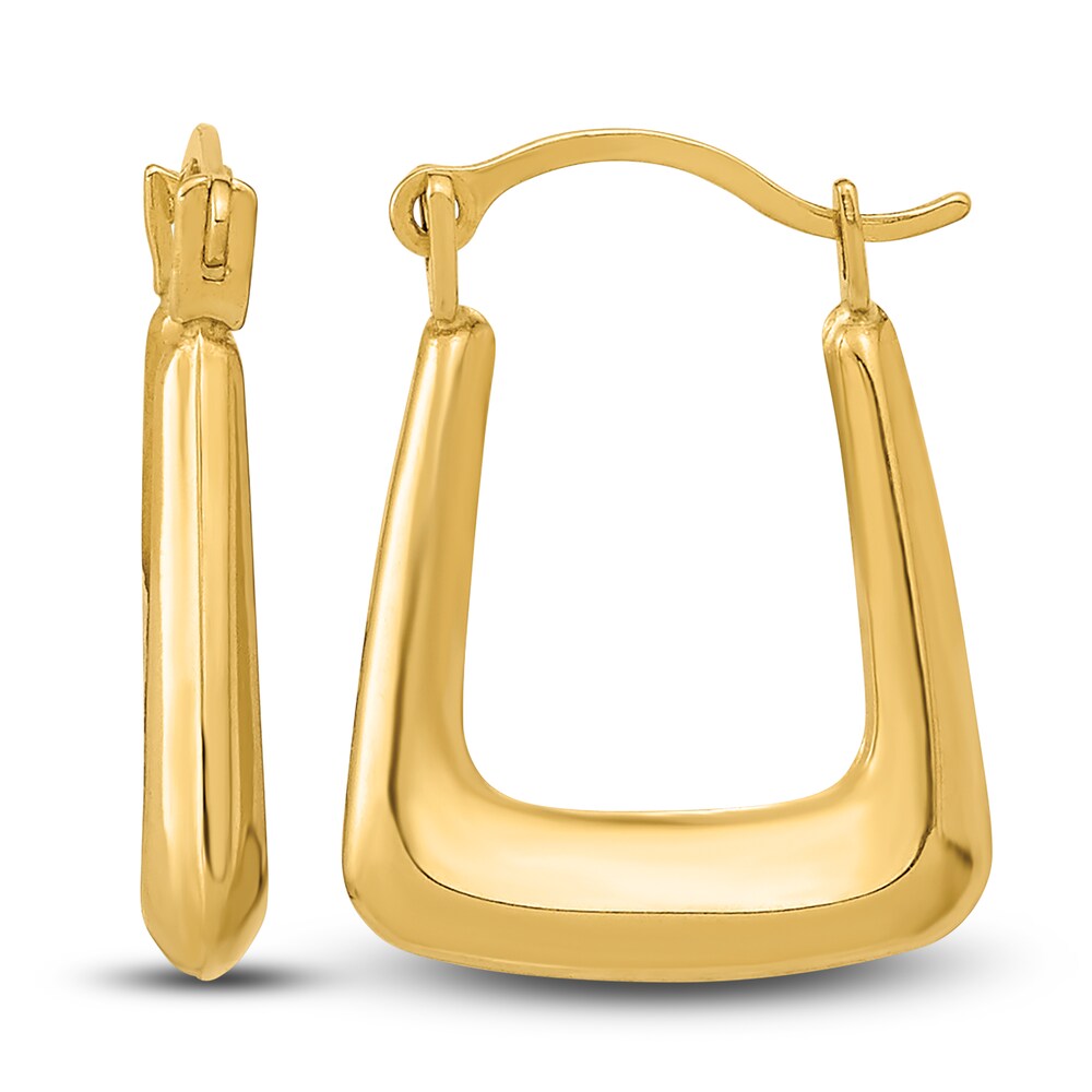 Polished Hoop Earrings 14K Yellow Gold 15mm 00xUWdQI
