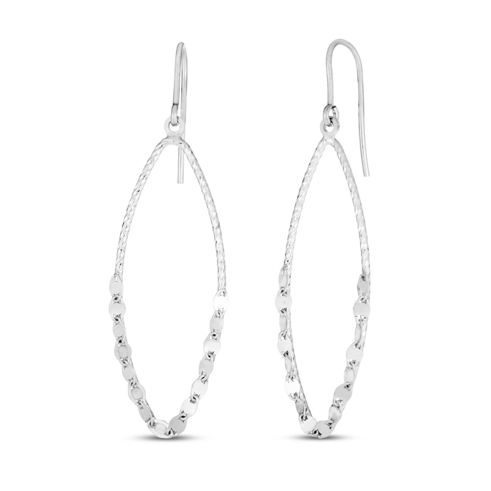 Diamond-Cut Mirror Chain Hoop Earrings Sterling Silver 07QiJWvH