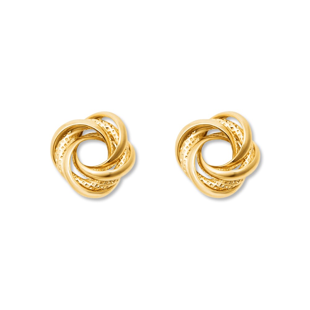 Love Knot Earrings 14K Yellow Gold 0CVLnYbx