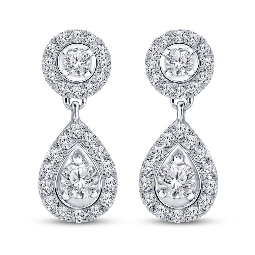Diamond Earrings 1 ct tw Round 14K White Gold 0FO7blsS [0FO7blsS]