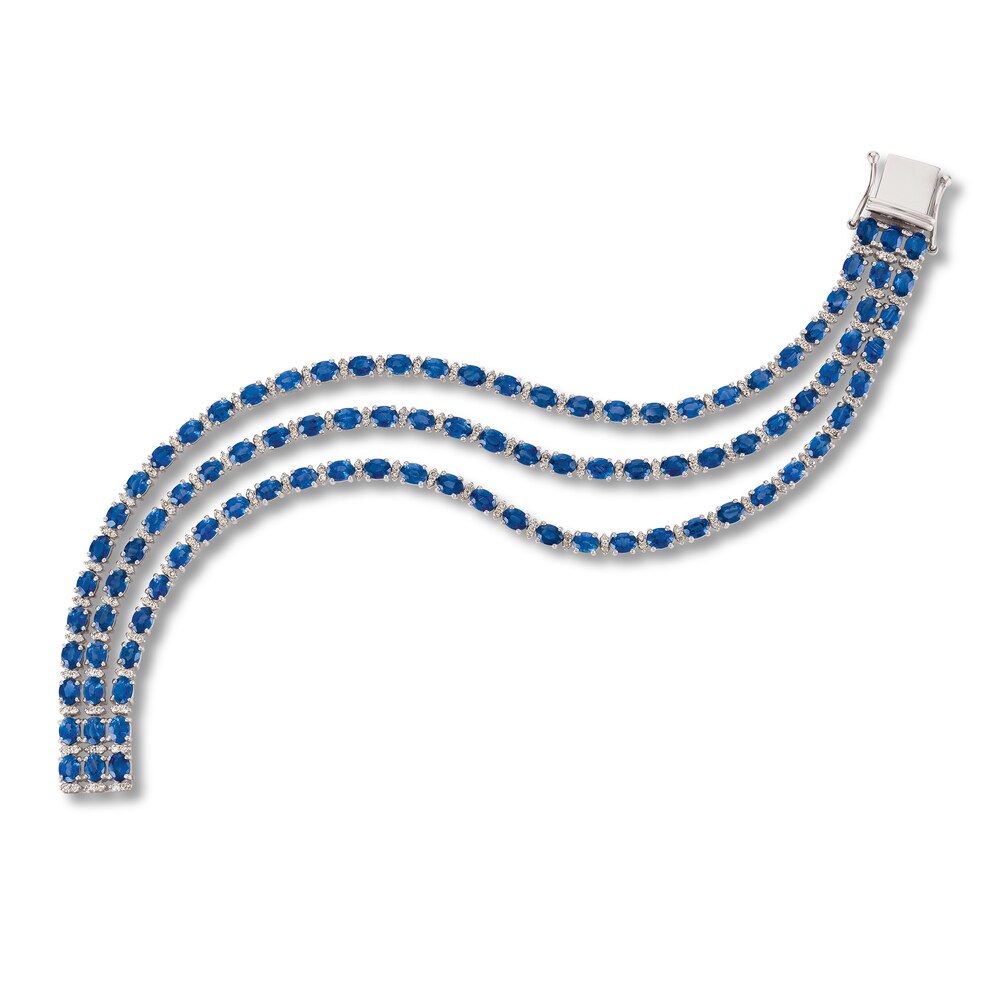 Le Vian Sapphire Bracelet 1-1/3 ct tw Diamonds 14K Vanilla Gold 0QX5Vf1C