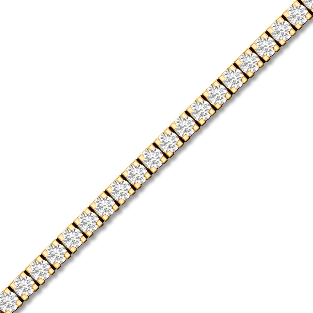 Lab-Created Diamond Tennis Bracelet 1 ct tw Round 14K Yellow Gold 7.25\" 0UeLv1rd