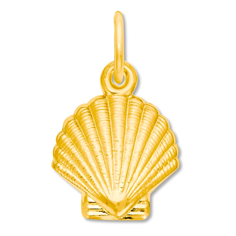 Sea Shell Charm 14K Yellow Gold 0Wl7QpbK
