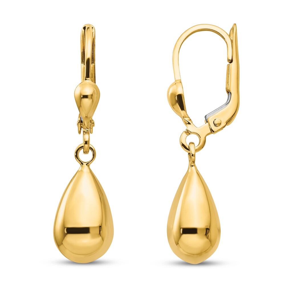Fancy Dangle Earrings 14K Yellow Gold 0XwaMHcL