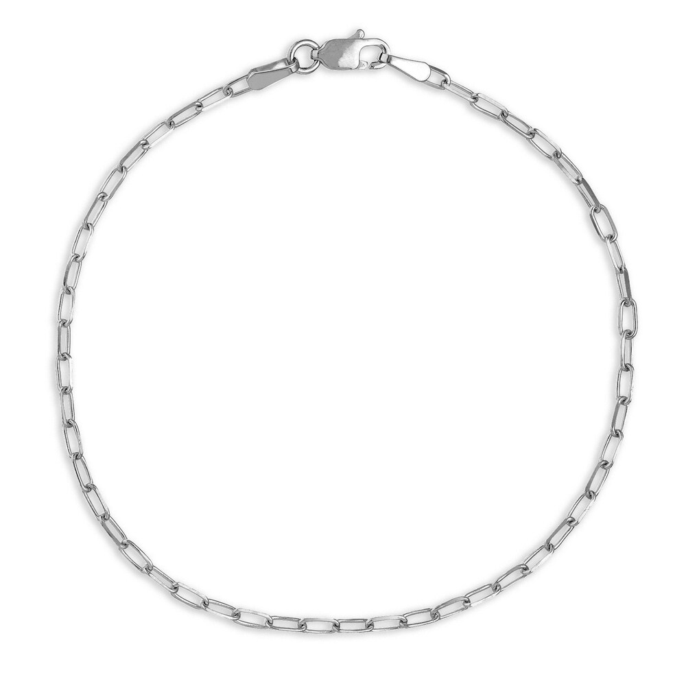 Paper Clip Chain Bracelet 14K White Gold 7.25" 0YYXS6iF