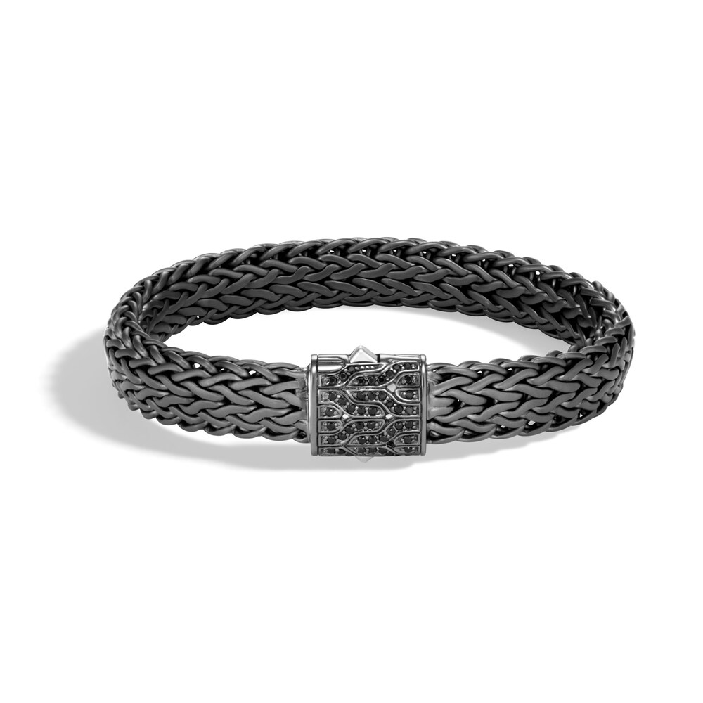 John Hardy Classic Chain 11MM Bracelet, Blackened Silver with Gemstone, Medium 0fIGAHUM