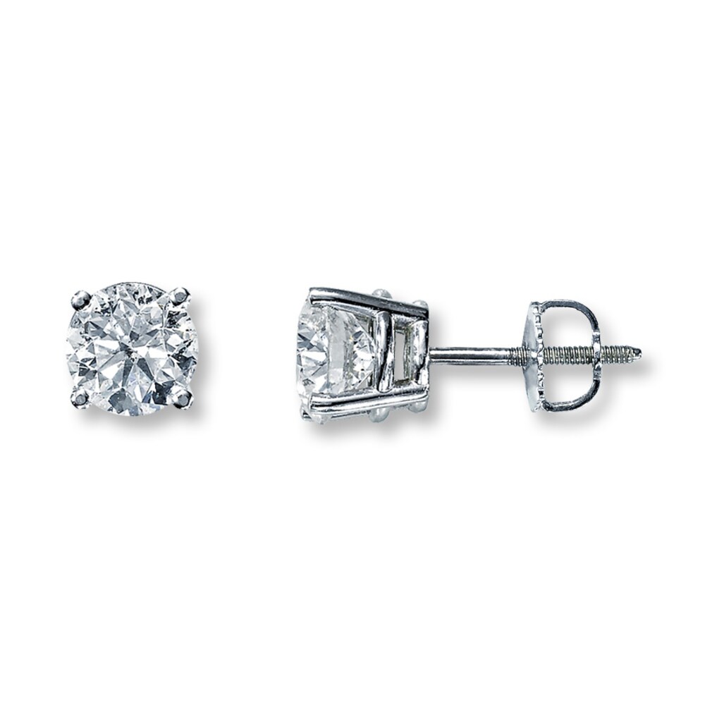 Certified Diamonds 2 ct tw Round-cut 14K White Gold Earrings (I1/I) 0gcSokJQ