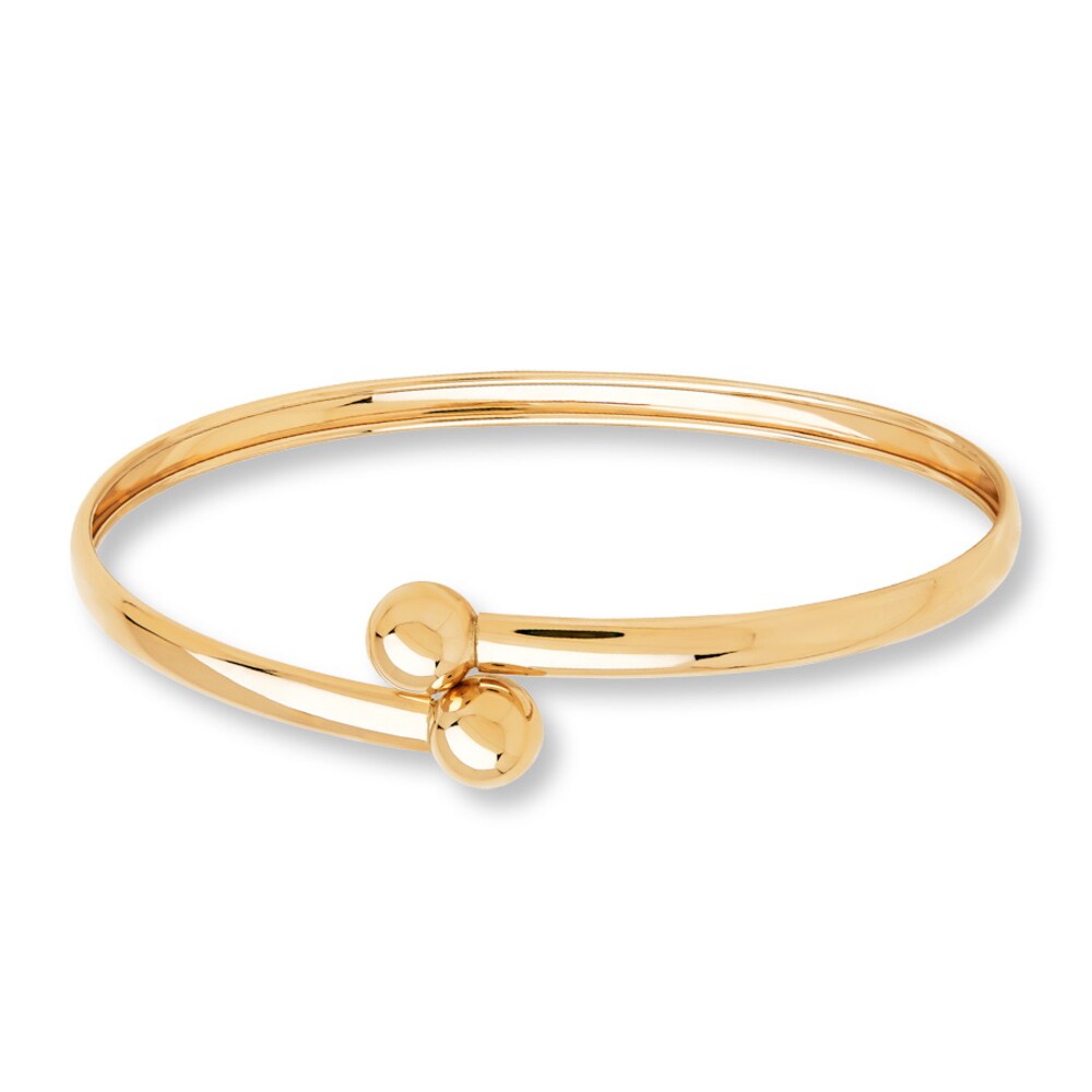 Flexible Bangle Bead Accents 10K Yellow Gold 0jPMwG0w