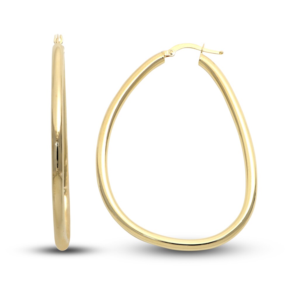 Hollow Tube Hoop Earrings 14K Yellow Gold 54mm 0sWqYtG1