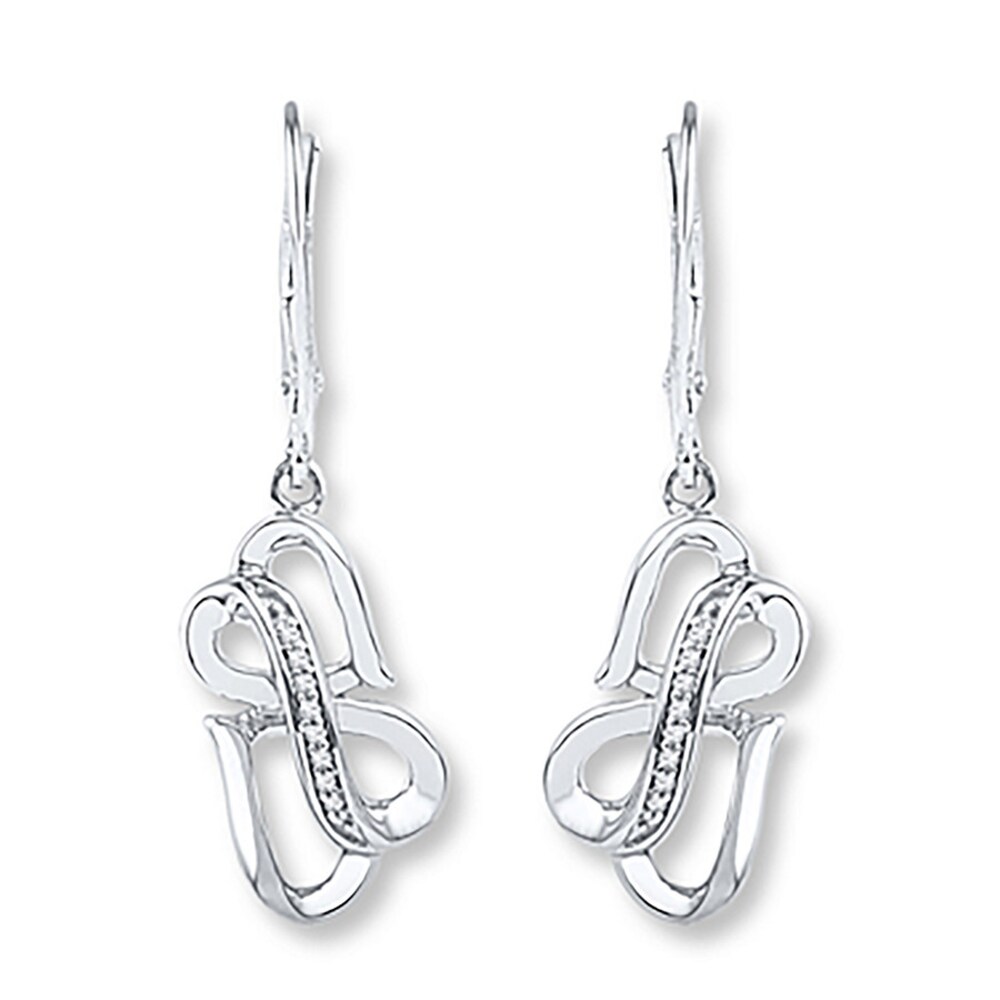 Infinity/Heart Earrings 1/15 ct tw Diamonds Sterling Silver 0xOg0BC1