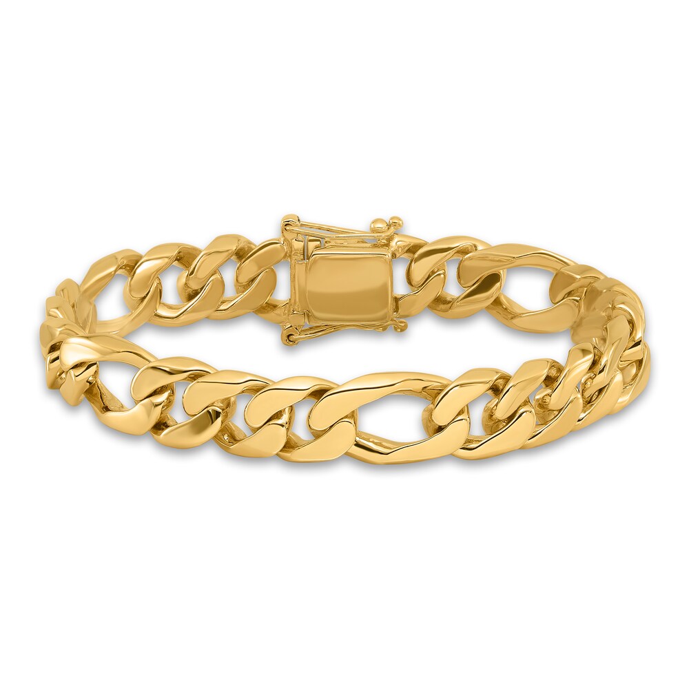 Men's Figaro Chain Bracelet 14K Yellow Gold 10.0mm 121bGCgG