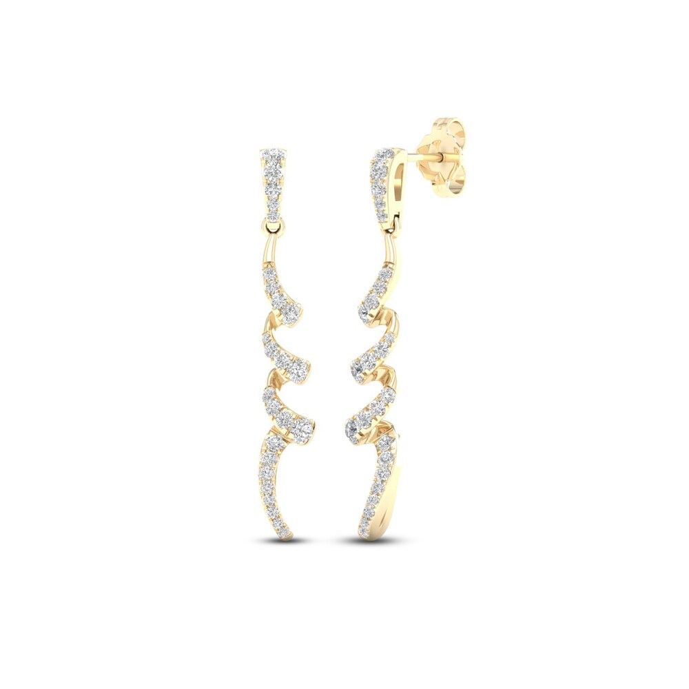 Diamond Dangle Earrings 1/2 ct tw Round 10K Yellow Gold 1C6tez7C
