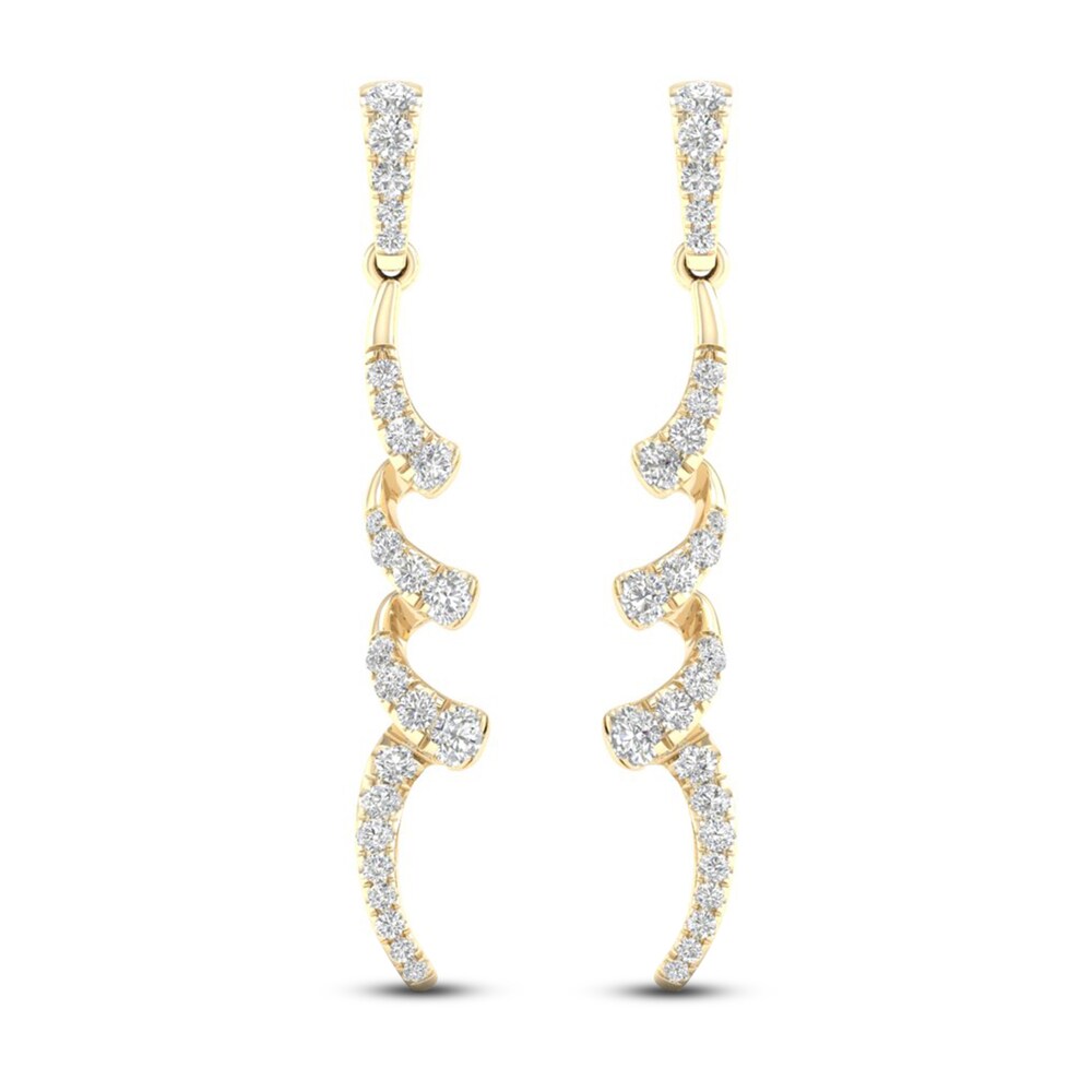 Diamond Dangle Earrings 1/2 ct tw Round 10K Yellow Gold 1C6tez7C