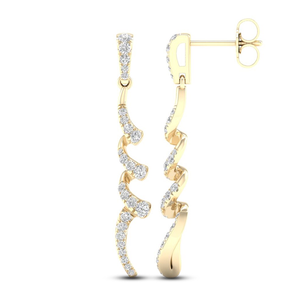 Diamond Dangle Earrings 1/2 ct tw Round 10K Yellow Gold 1C6tez7C