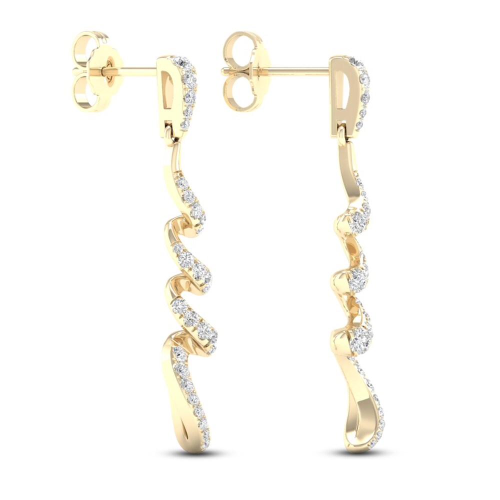 Diamond Dangle Earrings 1/2 ct tw Round 10K Yellow Gold 1C6tez7C