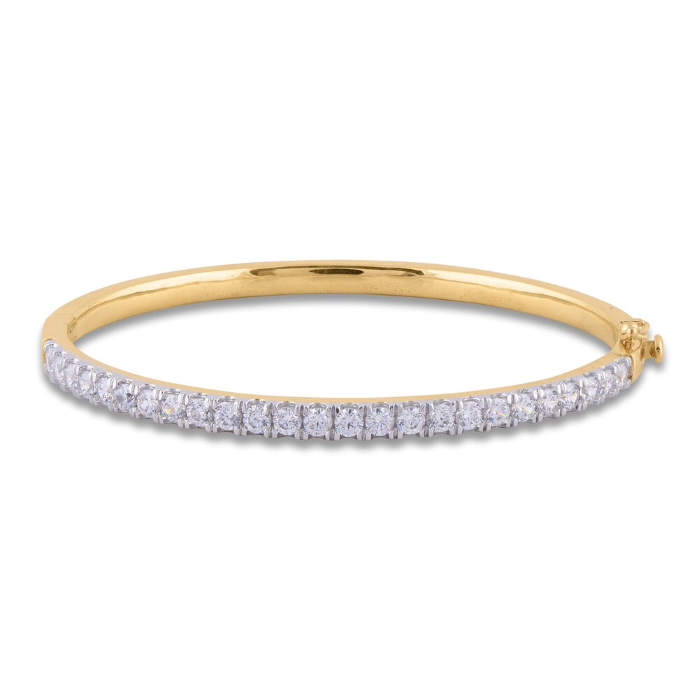 Diamond Bangle Bracelet 3 ct tw Round 14K Yellow Gold 7" 1CDewPLC