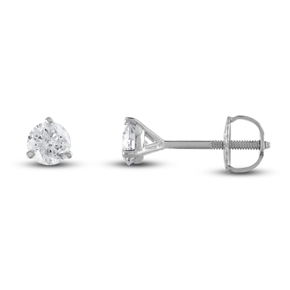 Certified Diamond Stud Earrings 1/2 ct tw Round 18K White Gold (SI2/I) 1Jubq1NV