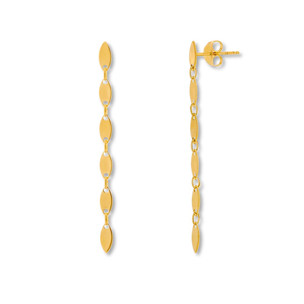 Tapered Disc Drop Earrings 14K Yellow Gold 1Qofcrr5