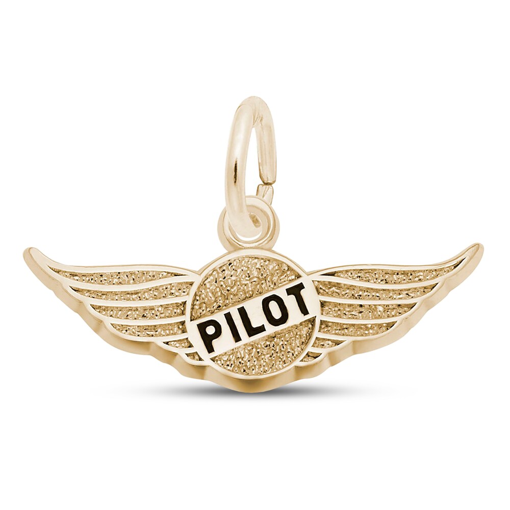 Pilot Wings Charm 14K Yellow Gold 1WpWTrdQ