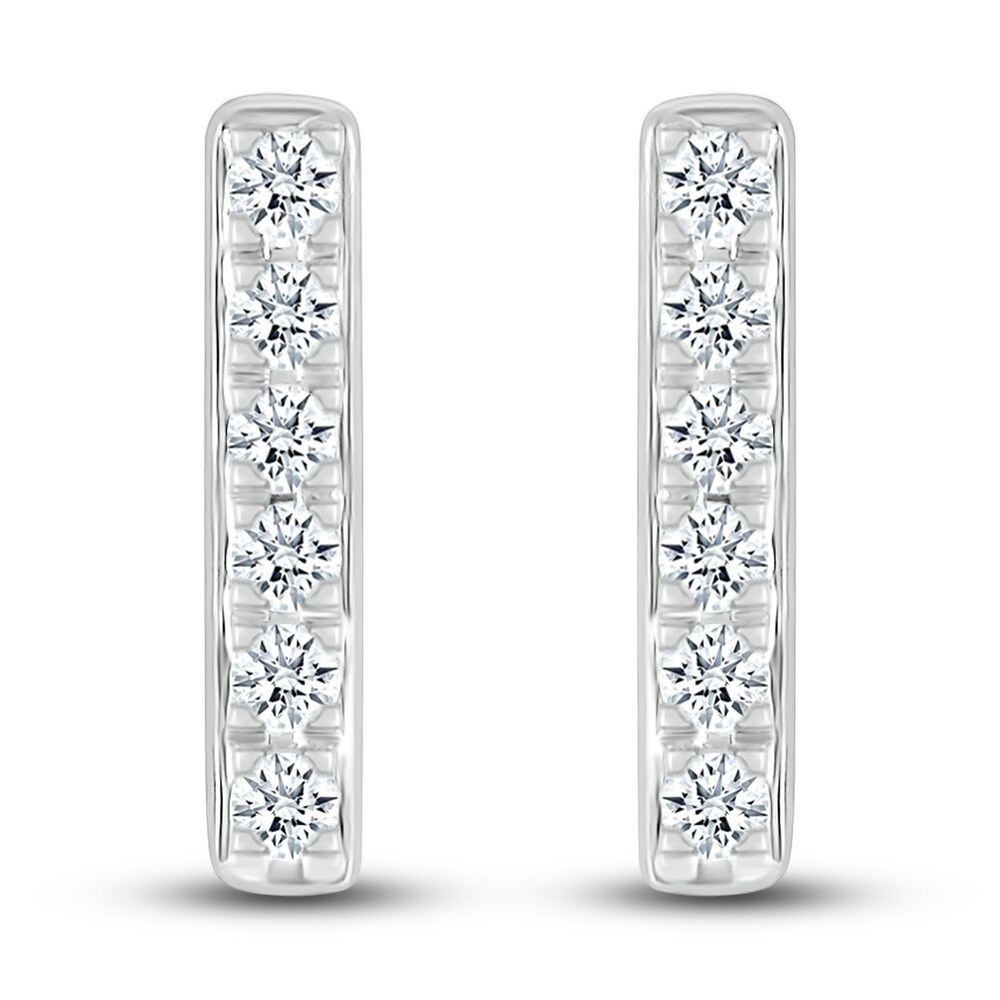 Diamond Bar Stud Earrings 1/10 ct tw Round 10K White Gold 1bKUXkFZ