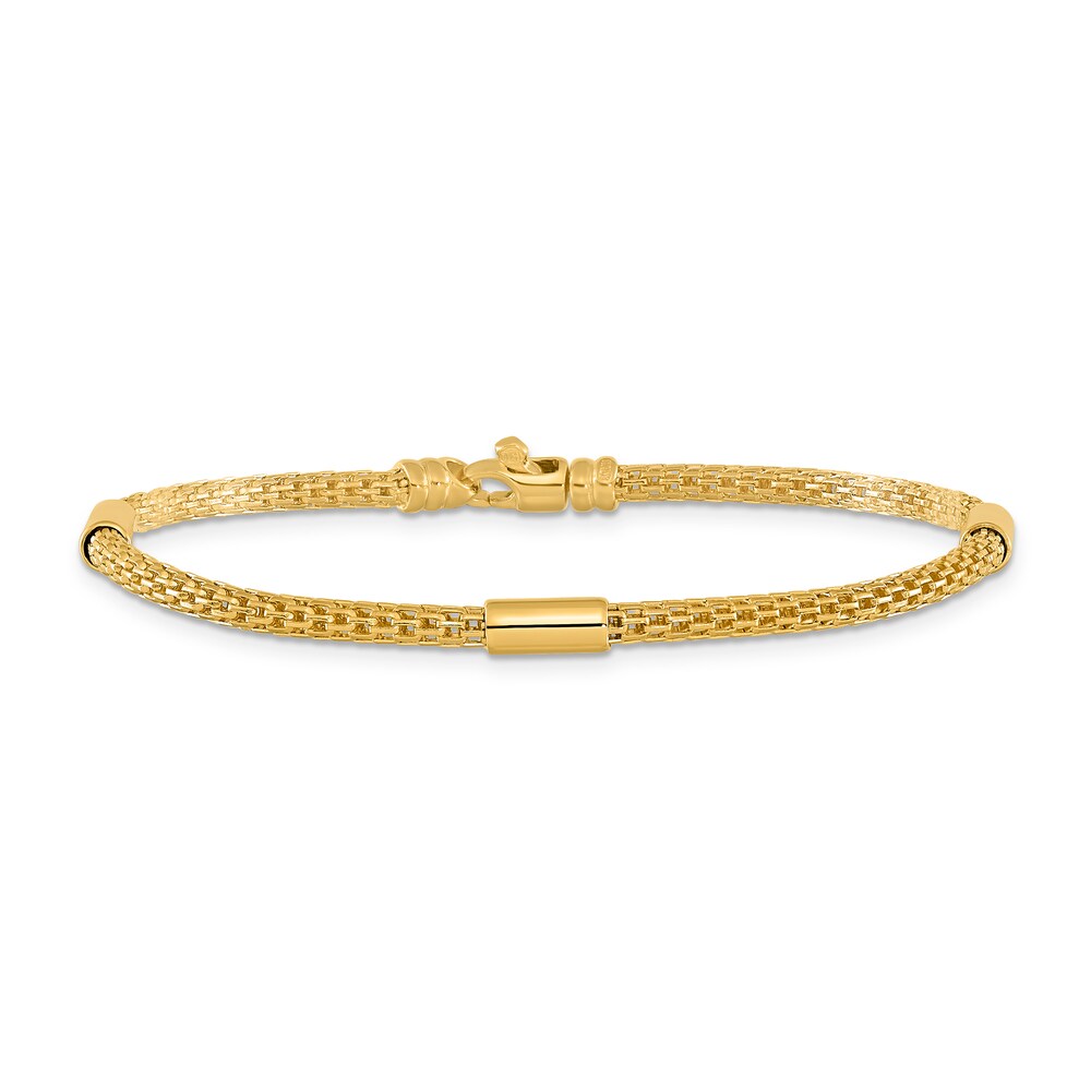 Mesh Fancy Link Bracelet 14K Yellow Gold 7.25" 1bTi5HcT