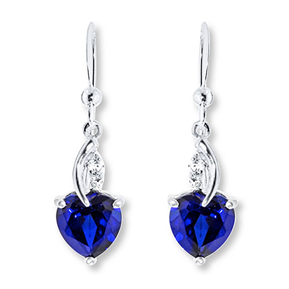 Lab-Created Sapphire Sterling Silver Earrings 1gcui0Ue