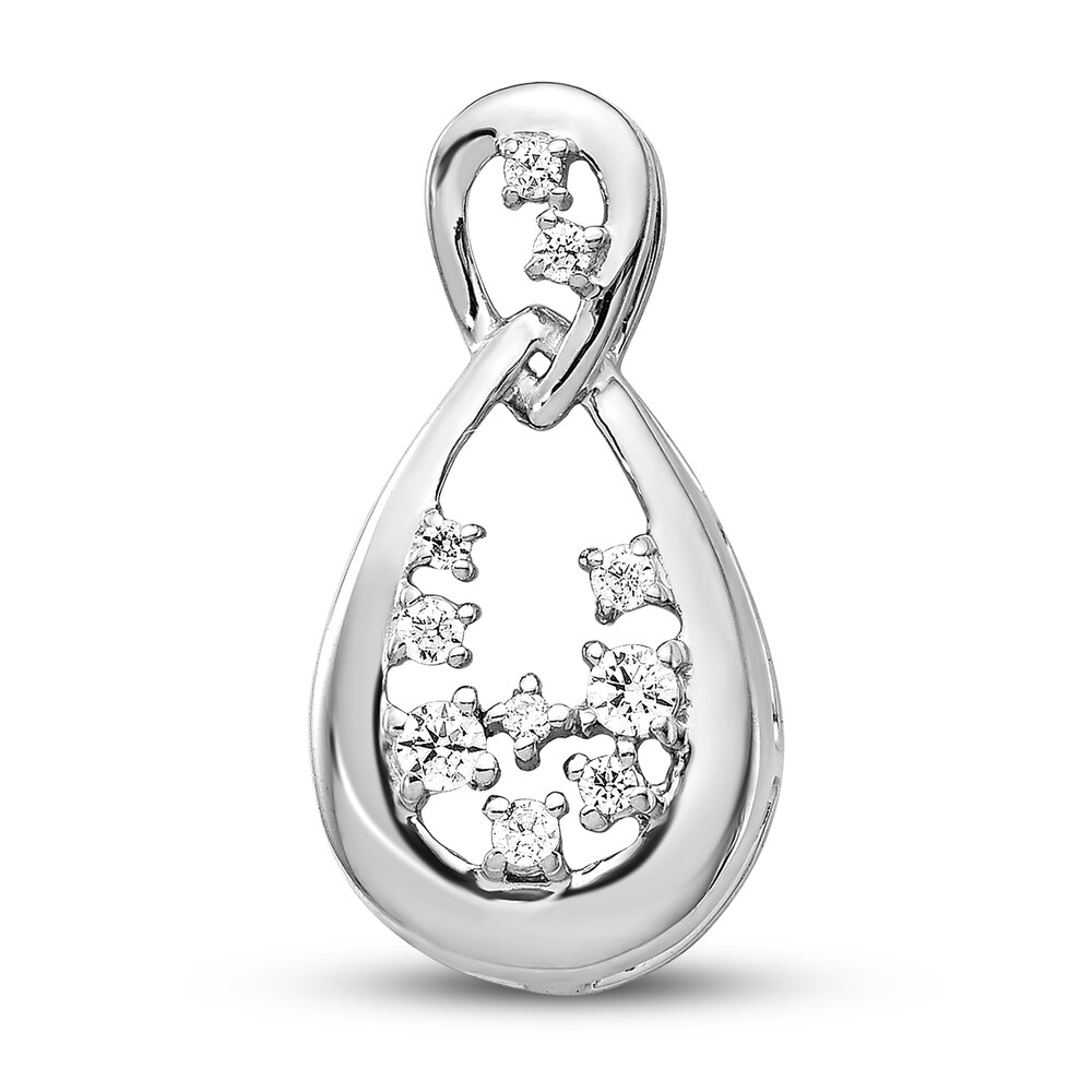 Diamond Fancy Teardrop Charm 1/6 ct tw 14K White Gold 1gdOCrTe