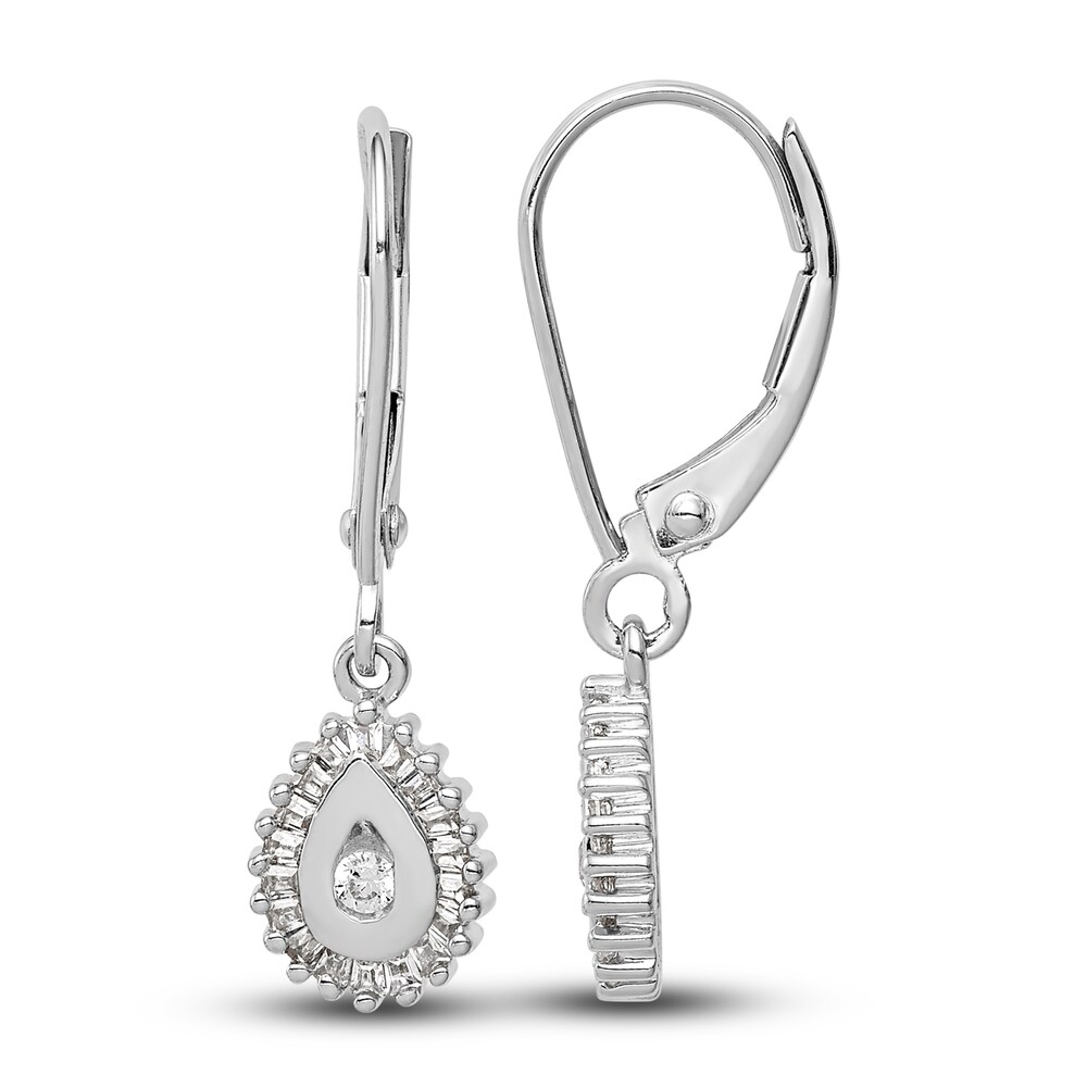 Diamond Halo Earrings 1/4 ct tw Round 14K White Gold 1pLp62JP