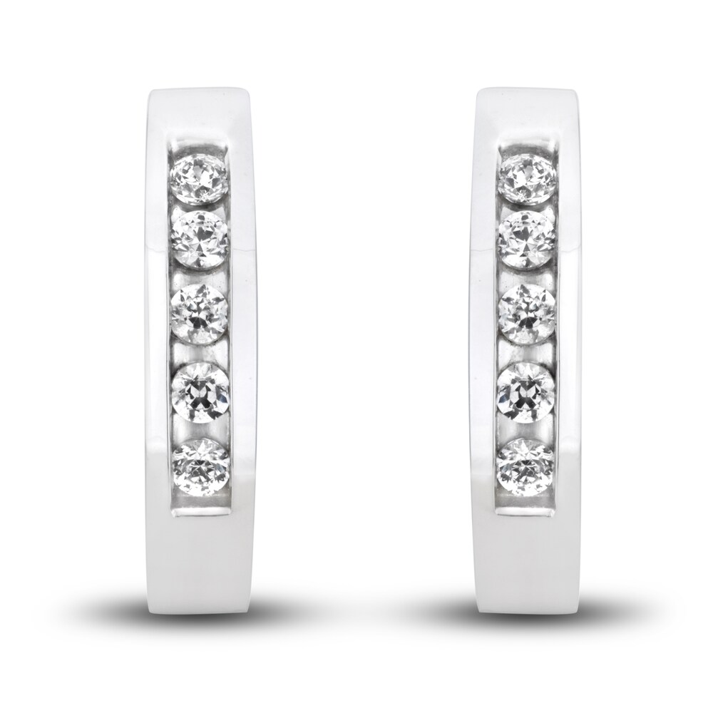 Diamond Hoop Earrings 1/2 ct tw Round 14K White Gold 1yb1GgQT