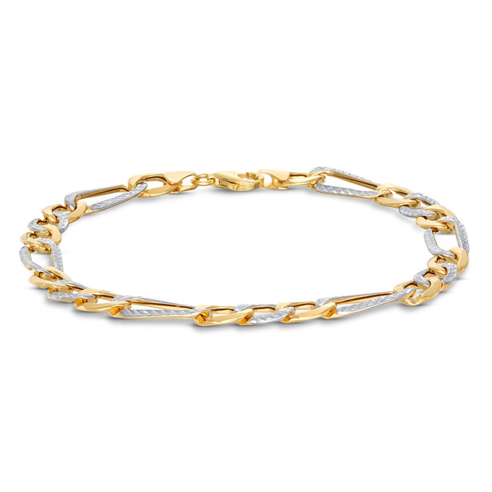 Figaro Chain Bracelet 10K Two-Tone Gold 28xp2O2t