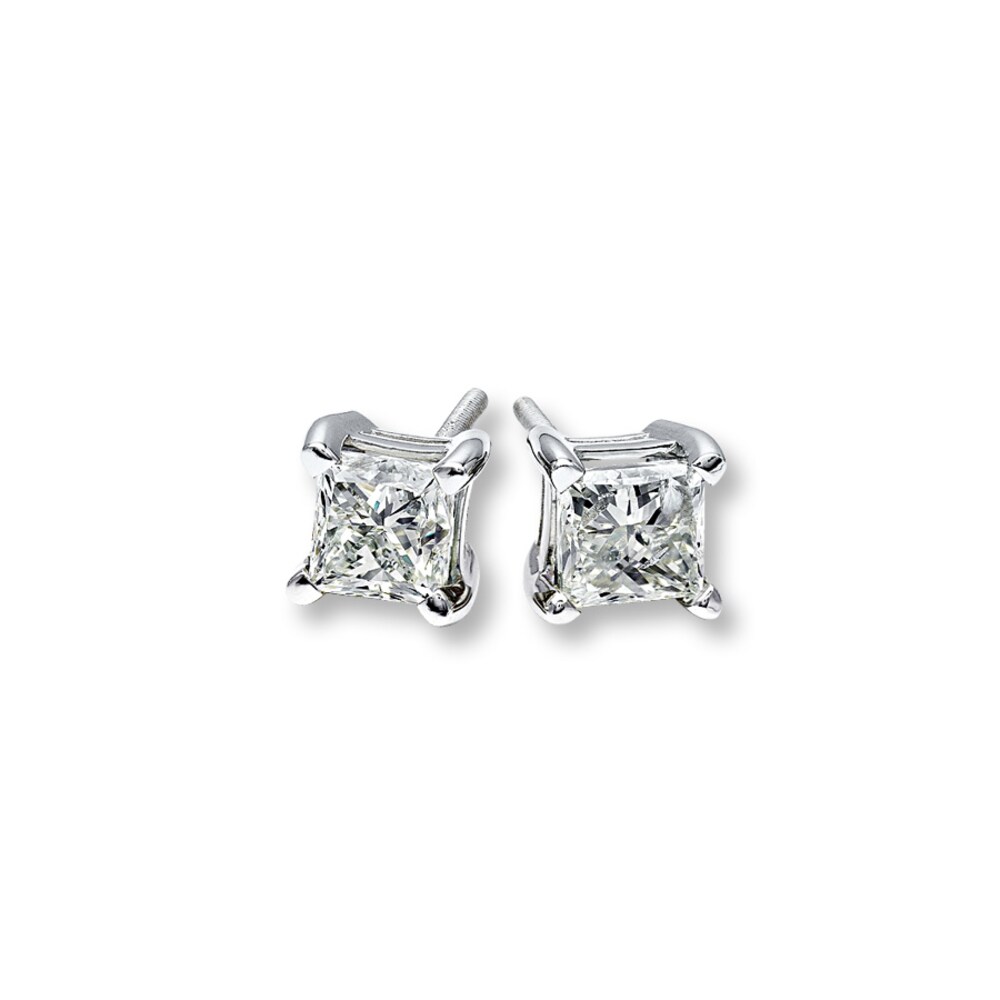 Diamond Earrings 1 ct tw Princess-cut 14K White Gold (I2/I) 2JhfaeEE