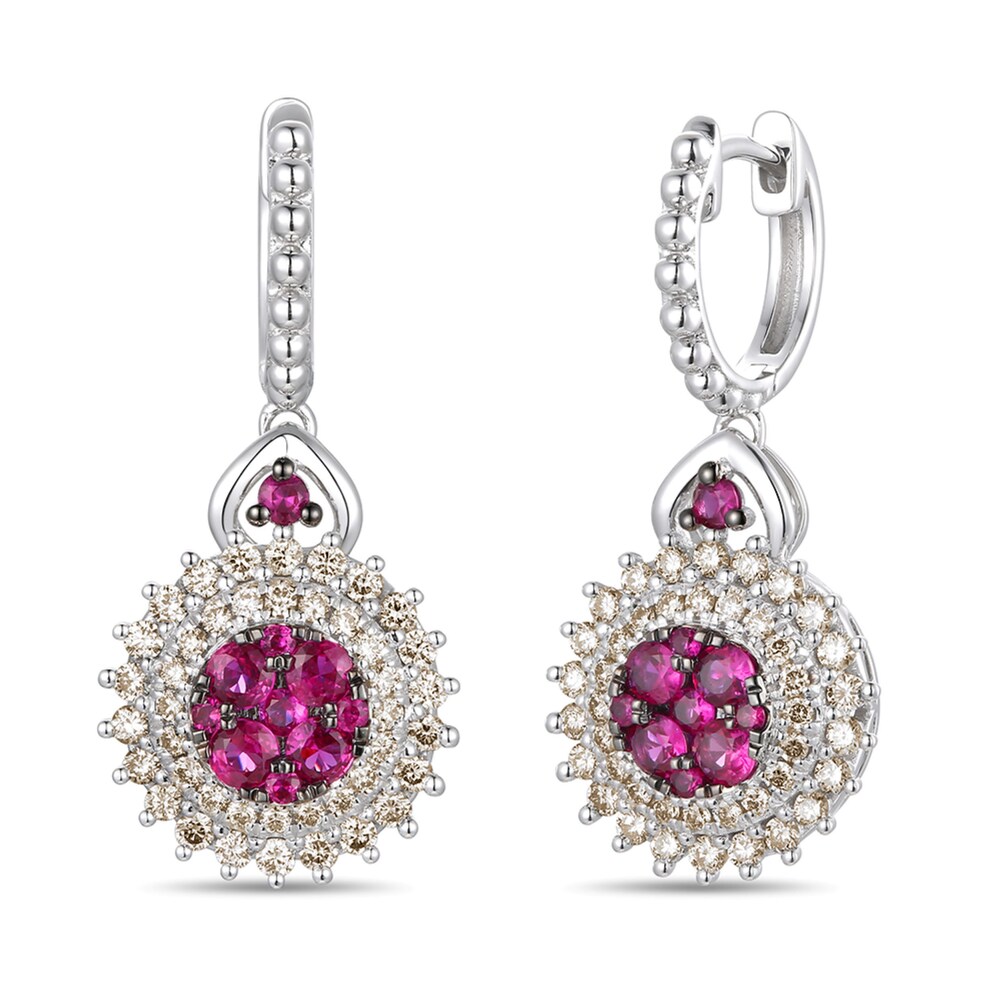 Le Vian Natural Ruby Drop Earrings 7/8 ct tw Diamonds 14K Vanilla Gold 2PnPvnt5