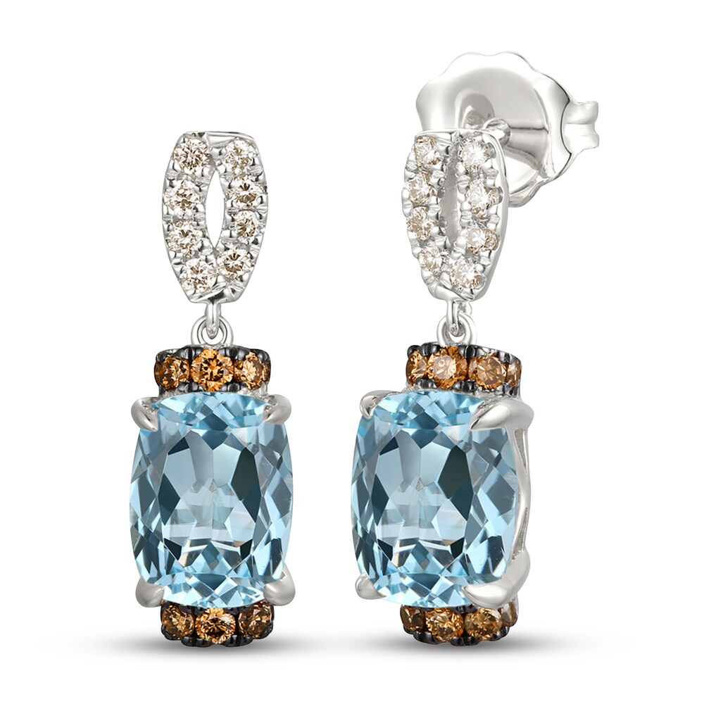 Le Vian Natural Aquamarine Earrings 1/4 ct tw Diamonds 14K Vanilla Gold 2Qd82SXq