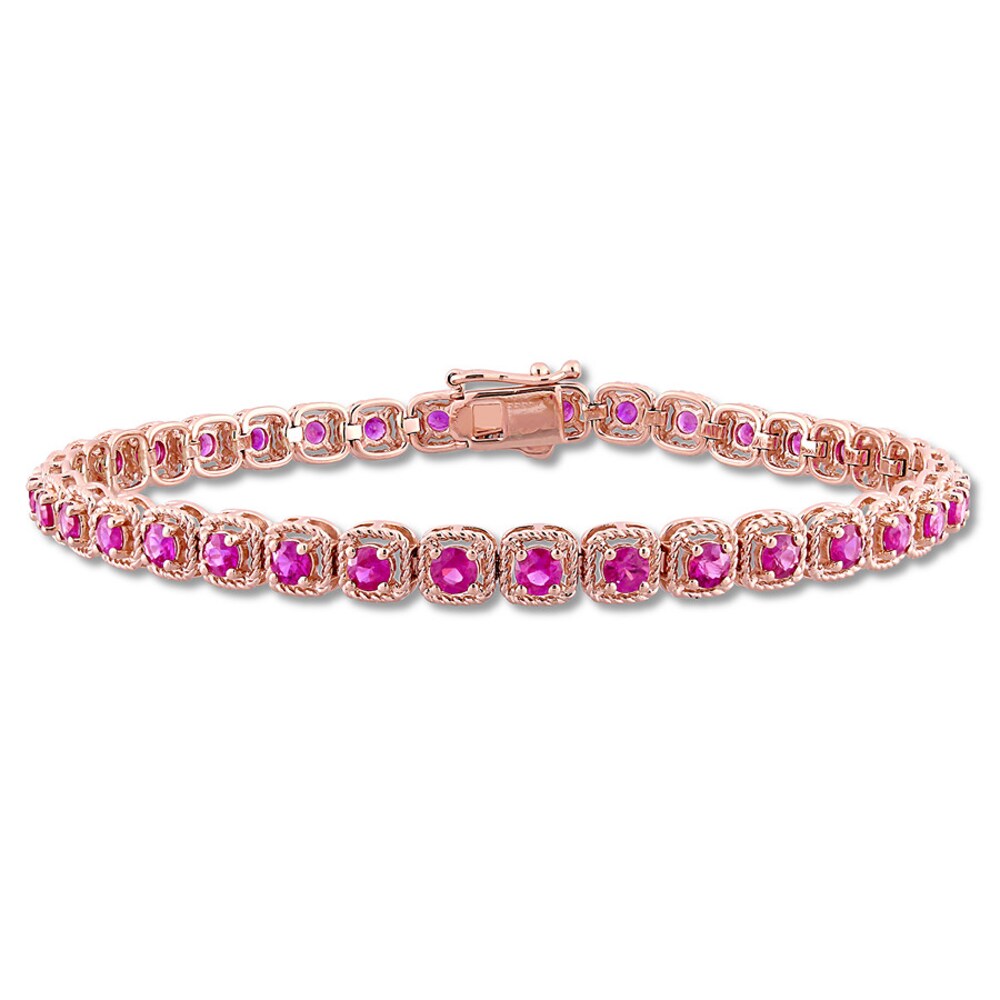 Natural Pink Sapphire Bracelet 14K Rose Gold 2QopO7ZQ