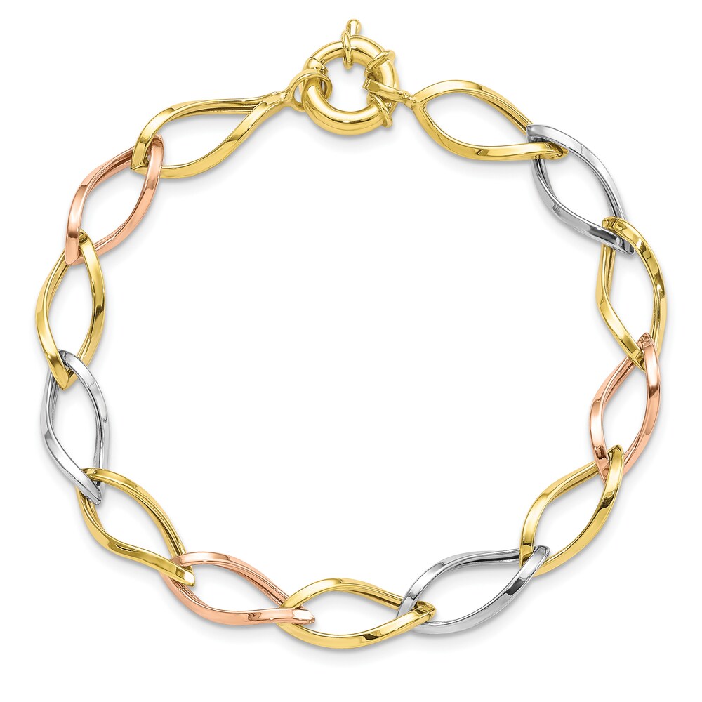 Link Bracelet 10K Tri-color Gold 2a6HemSJ