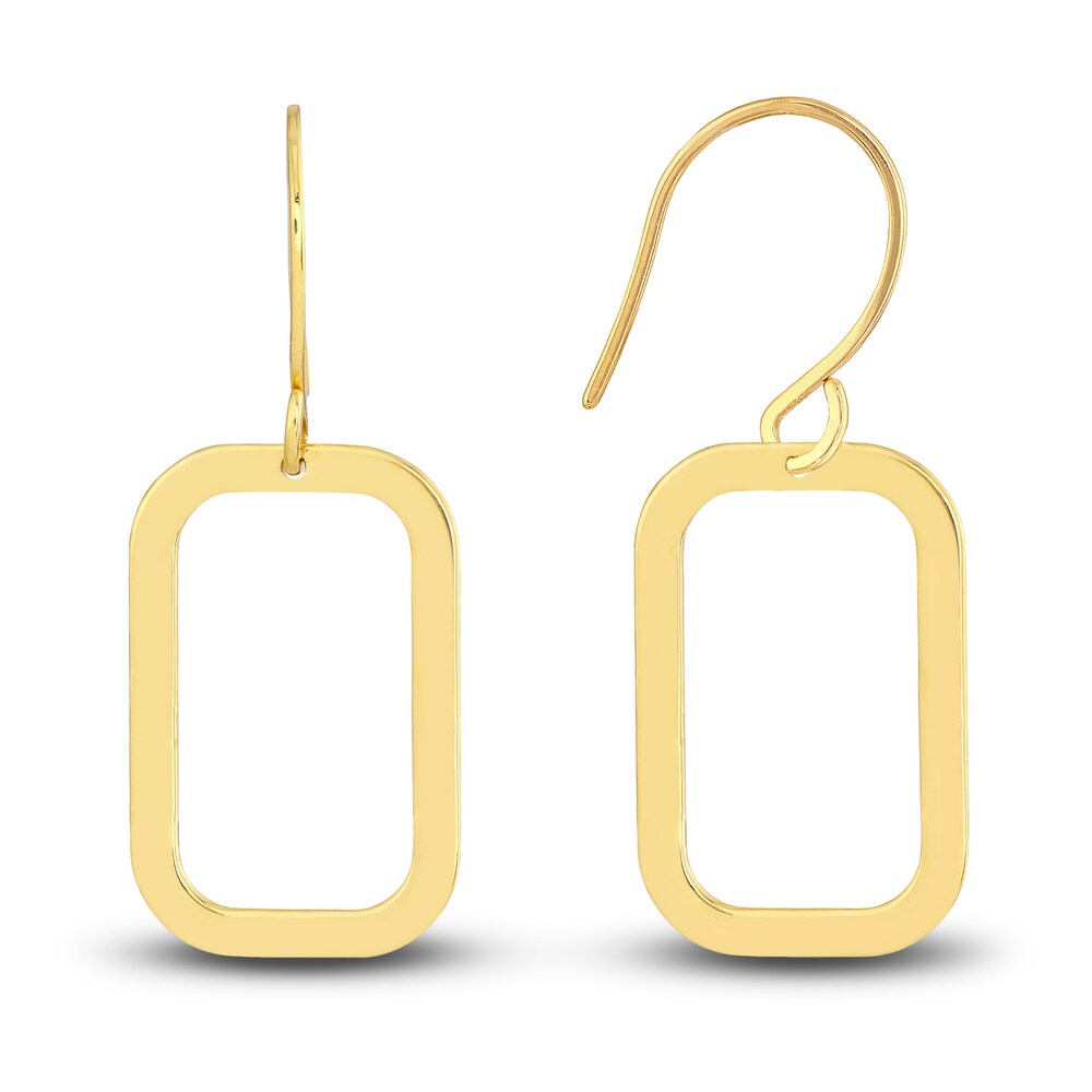Open Rectangle Earrings 14K Yellow Gold 2bUkrJIt