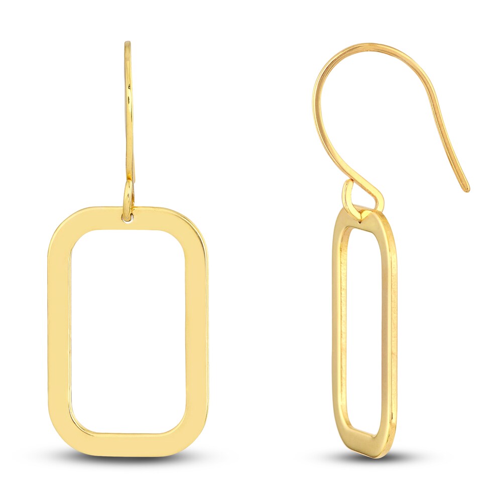 Open Rectangle Earrings 14K Yellow Gold 2bUkrJIt