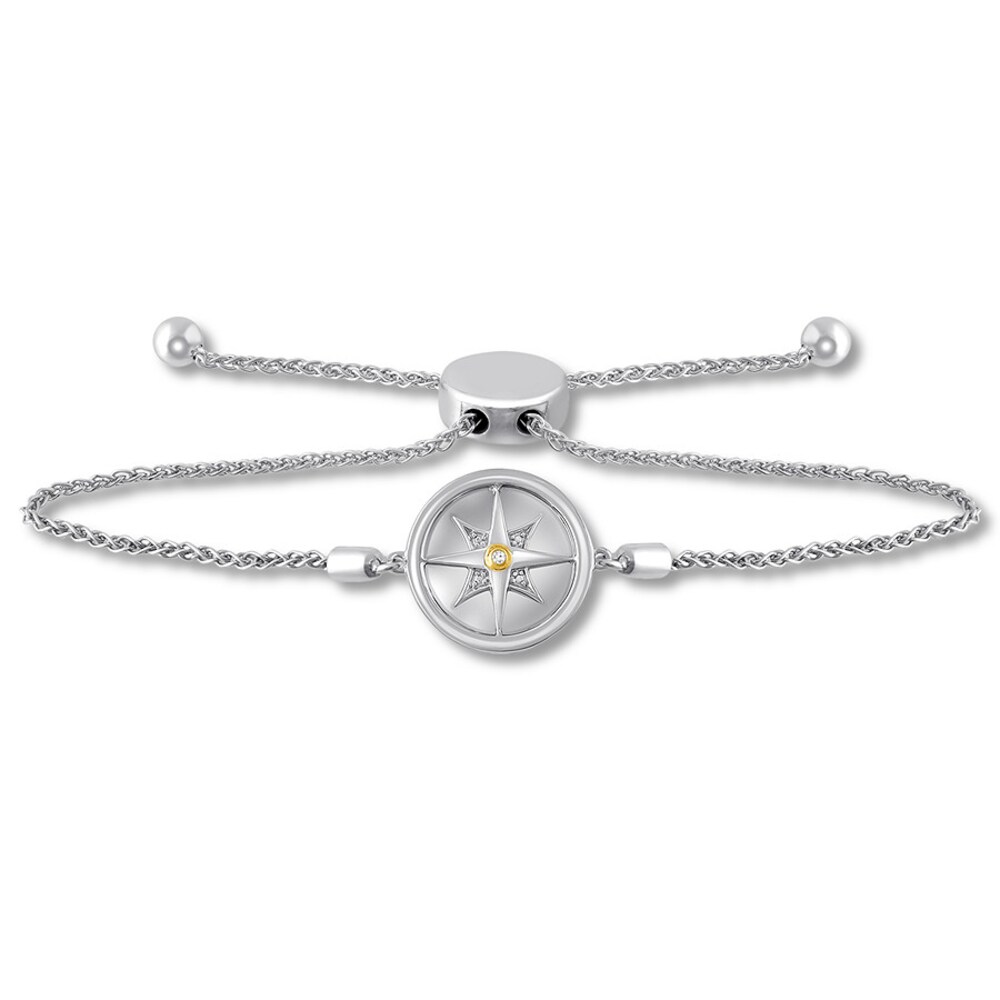 Compass Bolo Bracelet Diamond Accent Sterling Silver/10K Gold 2hy9NtDm