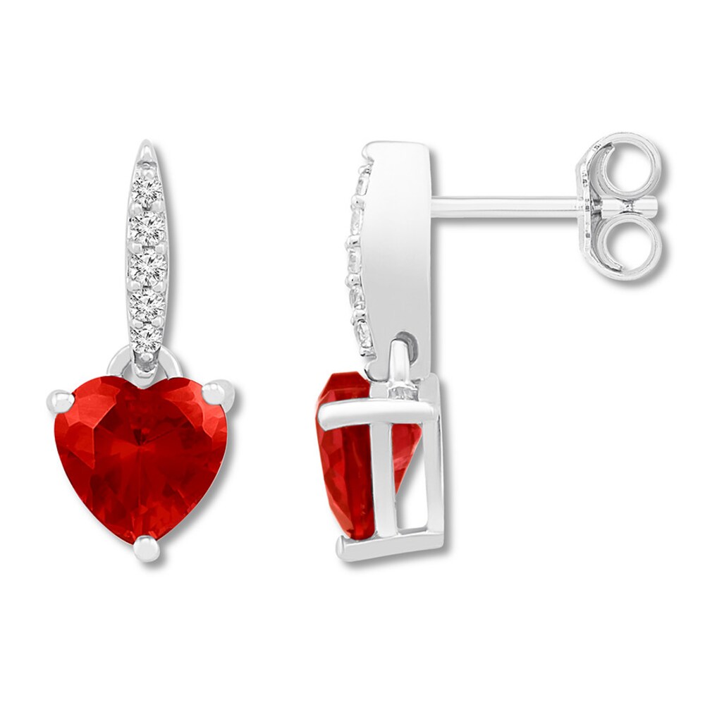 Lab-Created Ruby Earrings Lab-Created Sapphires Sterling Silver 2r77Cvy8