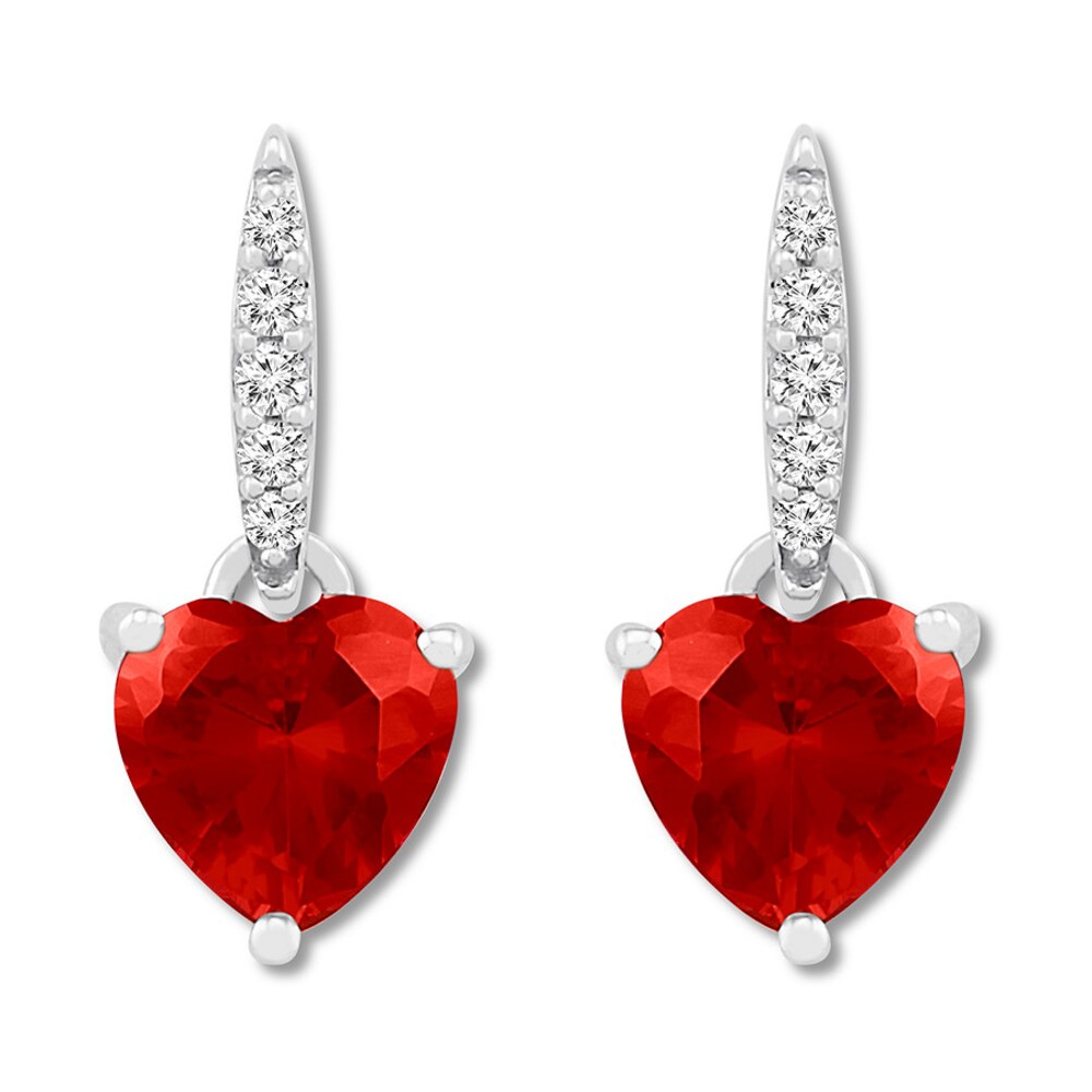 Lab-Created Ruby Earrings Lab-Created Sapphires Sterling Silver 2r77Cvy8