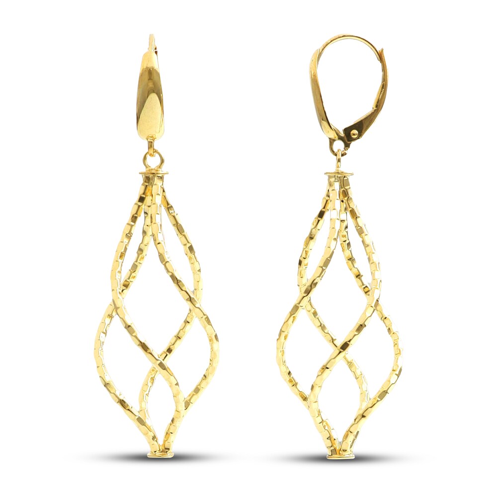 Hollow Dangle Earrings 14K Yellow Gold 55mm 2wSEMDS4