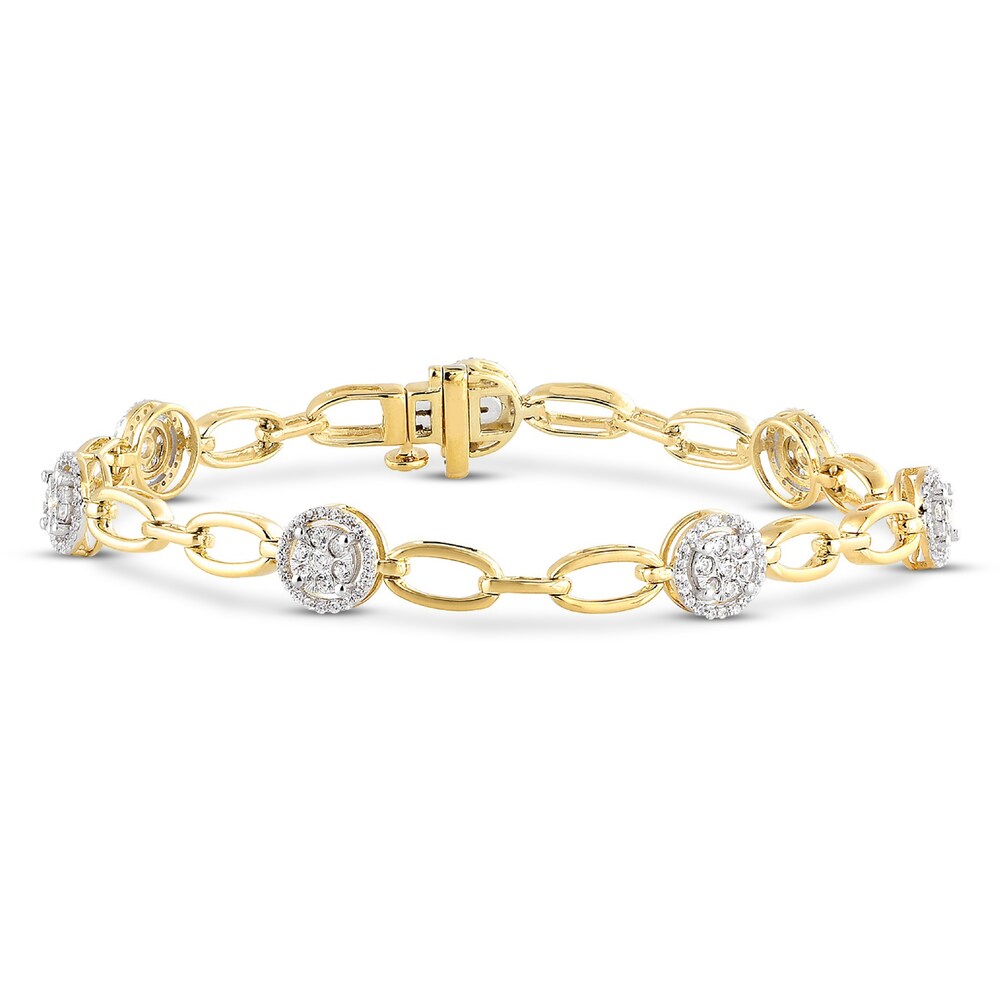 Diamond Bracelet 1 ct tw Round 10K Two-Tone Gold 2xtIY1qh