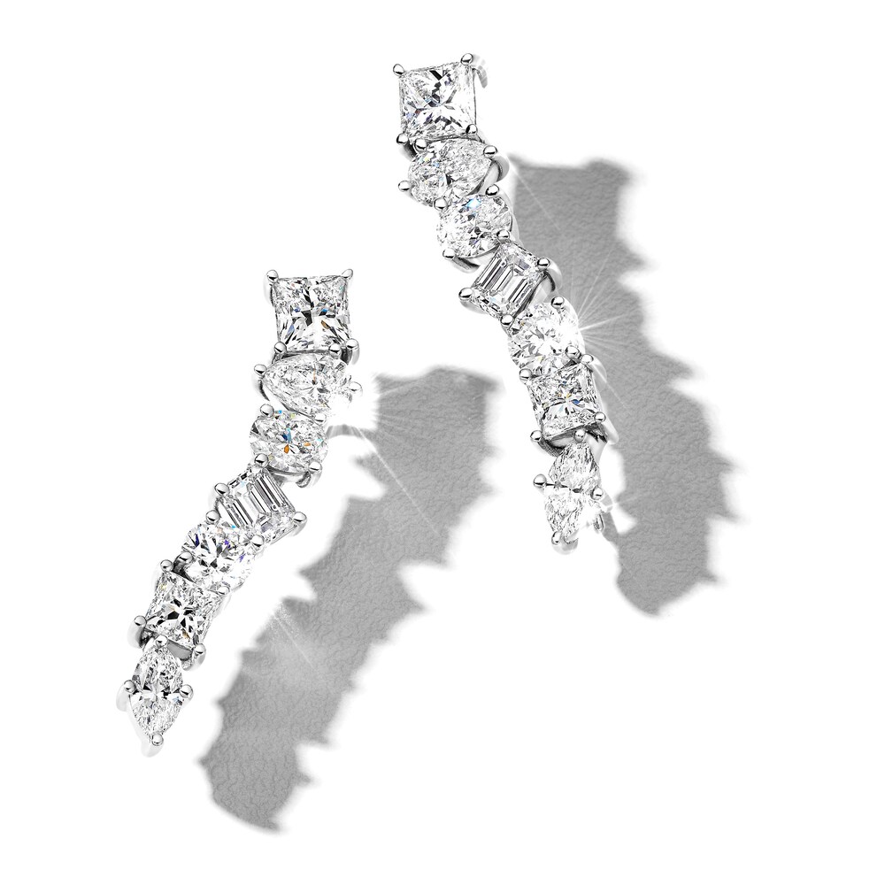 Jared Atelier Diamond Climber Earrings 4-7/8 ct tw Round/Princess/ Emerald/Oval/Pear/Marquise Platinum 2z21ZoMS
