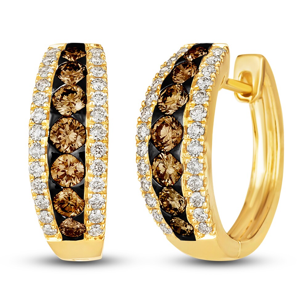 Le Vian Diamond Hoop Earrings 1-1/2 ct tw Round 14K Honey Gold 30nqqy8T