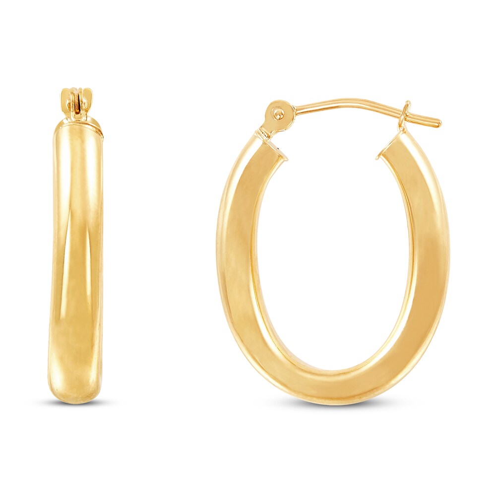 Oval Tube Hoop Earrings 10K Yellow Gold 312YVfLj