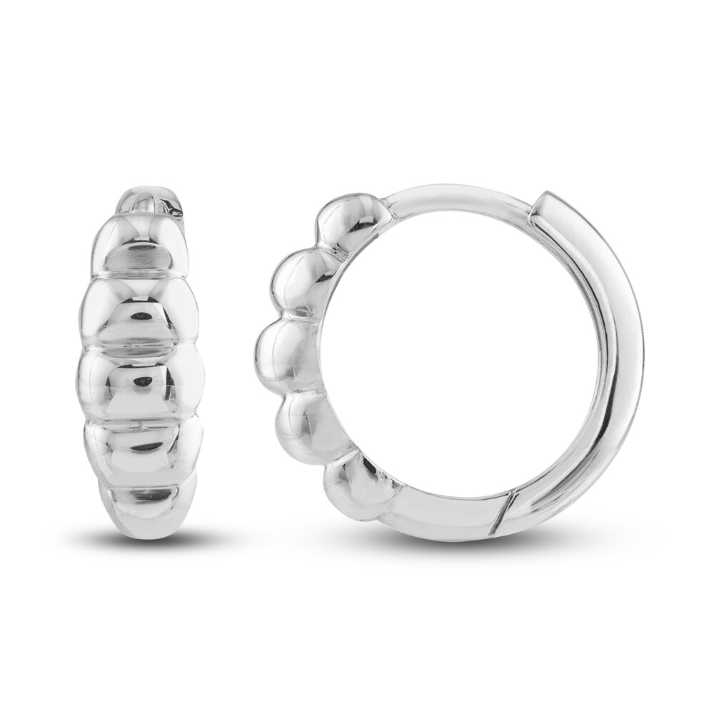 Puffy Huggie Earrings 14K White Gold 324Utnf5