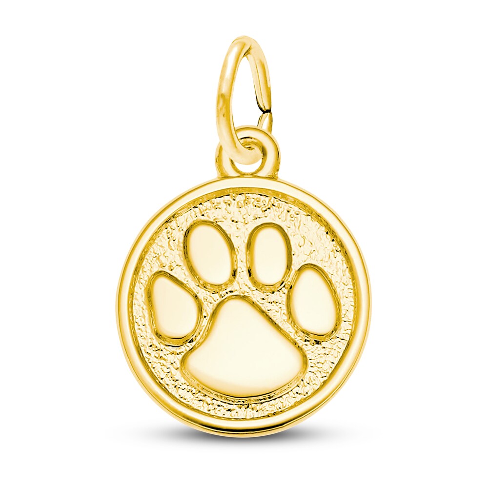 Paw Print Charm 14K Yellow Gold 3BmmTybG