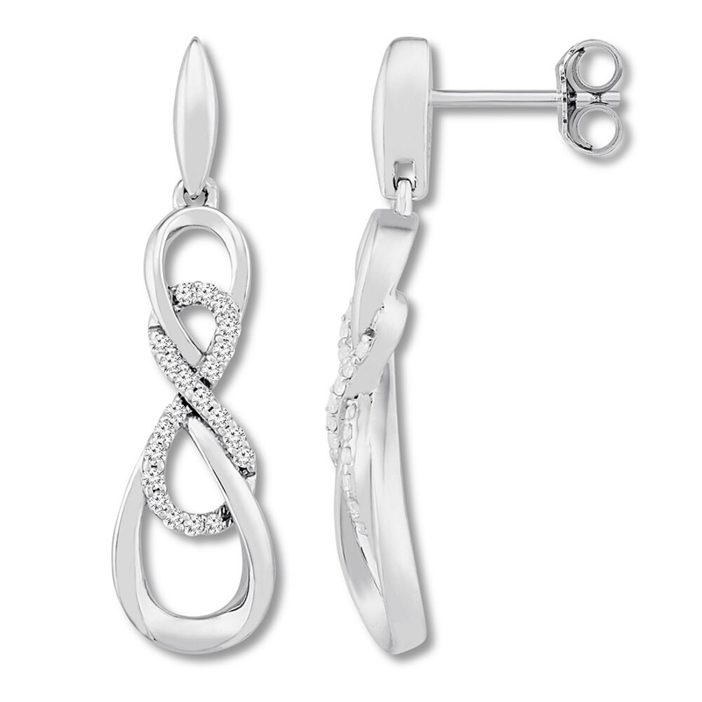 Diamond Infinity Earrings 1/6 ct tw Sterling Silver 3CUhfpCV