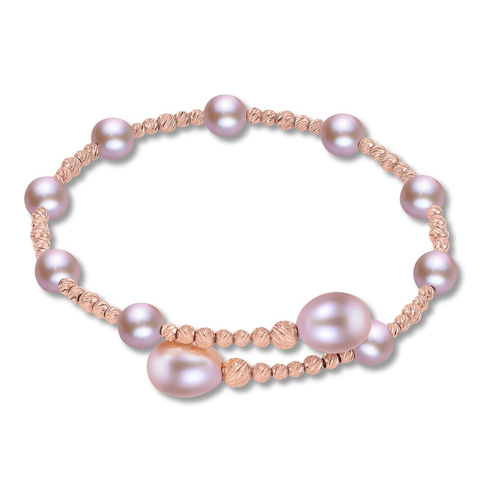 Pink Cultured Freshwater Pearl Cuff Bracelet 14K Rose Gold 3IloR4Wf
